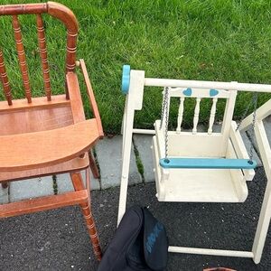 Girls Luggage high chair or doll swing $10 each